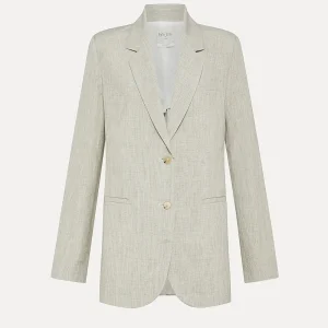 VESTE BLAZER EN LIN MADREPERLA
