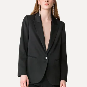 VESTE EN SATIN BRILLANT NERO