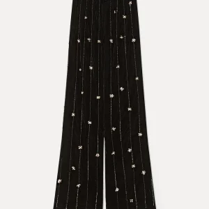 PANTALON VELOURS ÉTOILES NOIR