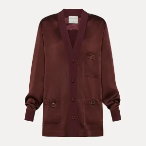 VESTE SAHARIENNE SATIN CHOCOLAT