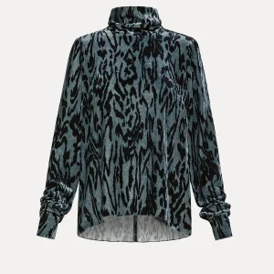 COL ROULÉ VELOURS TIGRÉ STONE