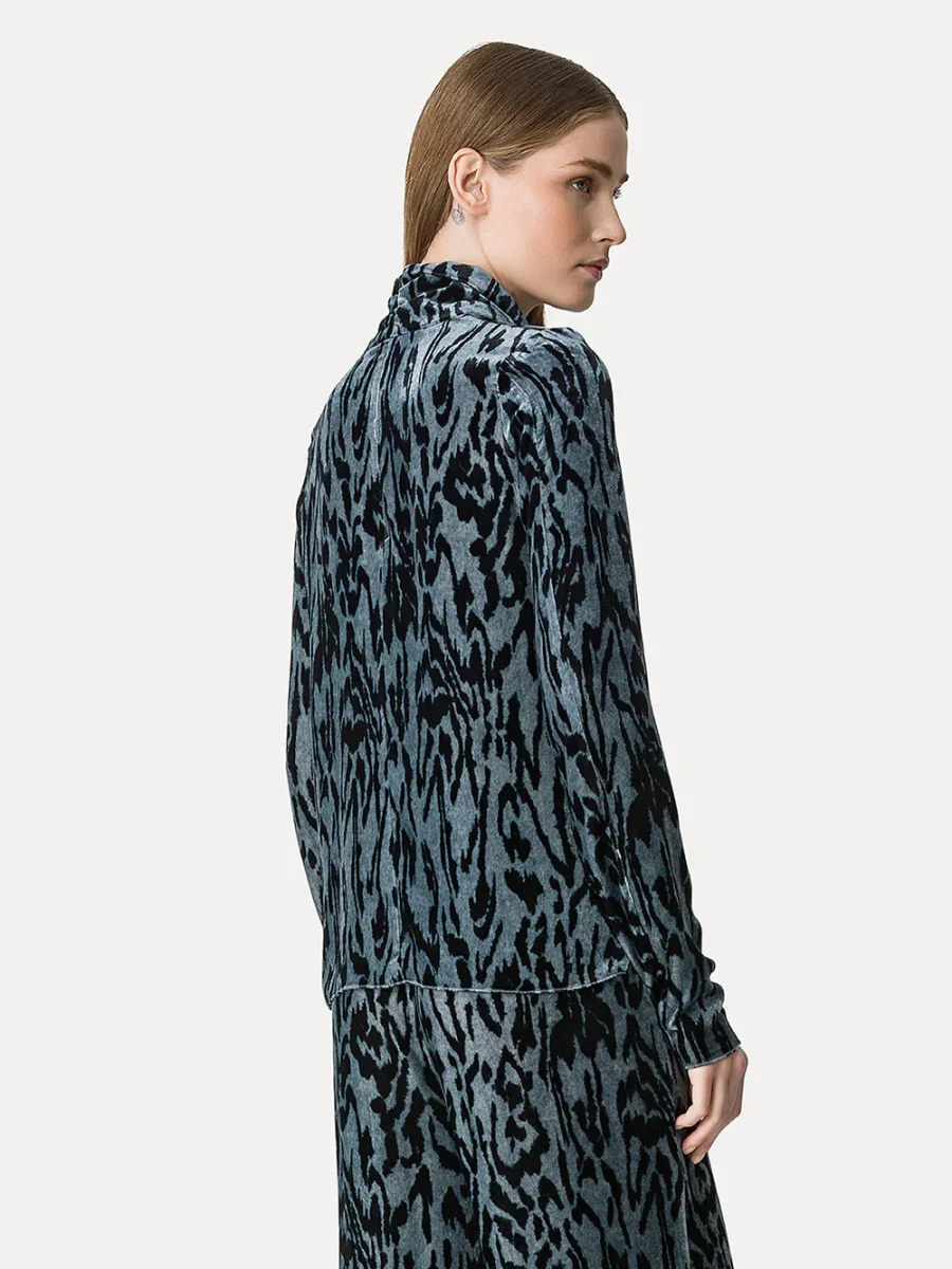 COL ROULÉ VELOURS TIGRÉ STONE – Image 4