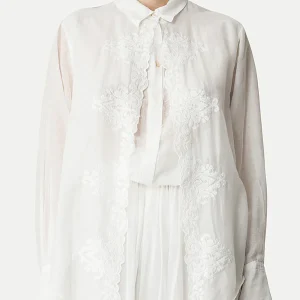 CHEMISE BRODÉE TROMPE L'OEIL