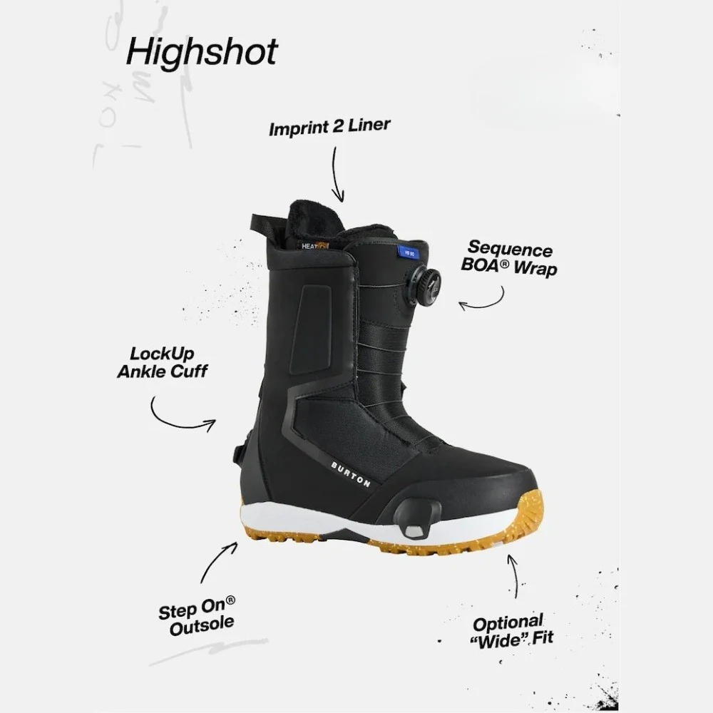 BURTON BOOTS SNOW WIDE HIGHSHOT STEP ON Black – Image 7