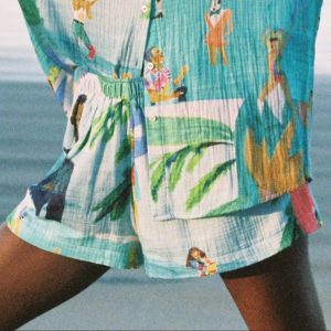 G.KERO - SHORT GAUZE POUR FEMME 80S MULTICOLORE