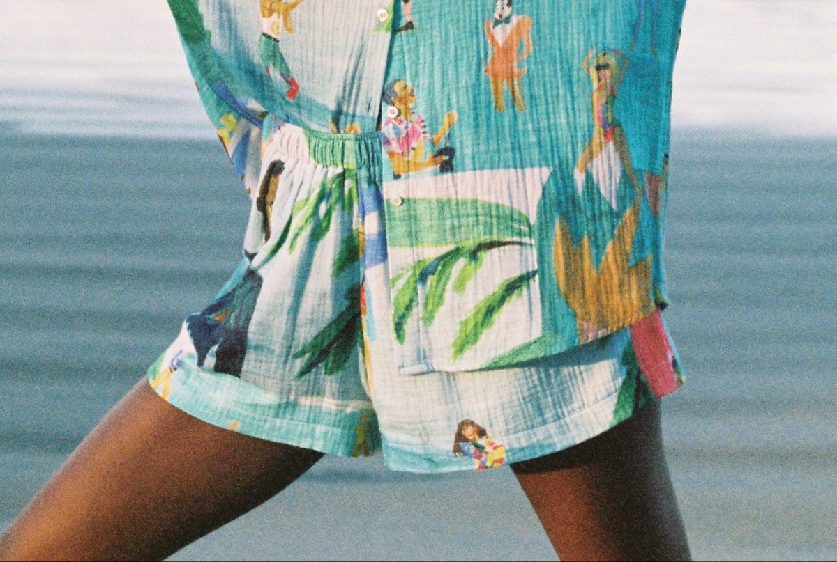 G.KERO - SHORT GAUZE POUR FEMME 80S MULTICOLORE