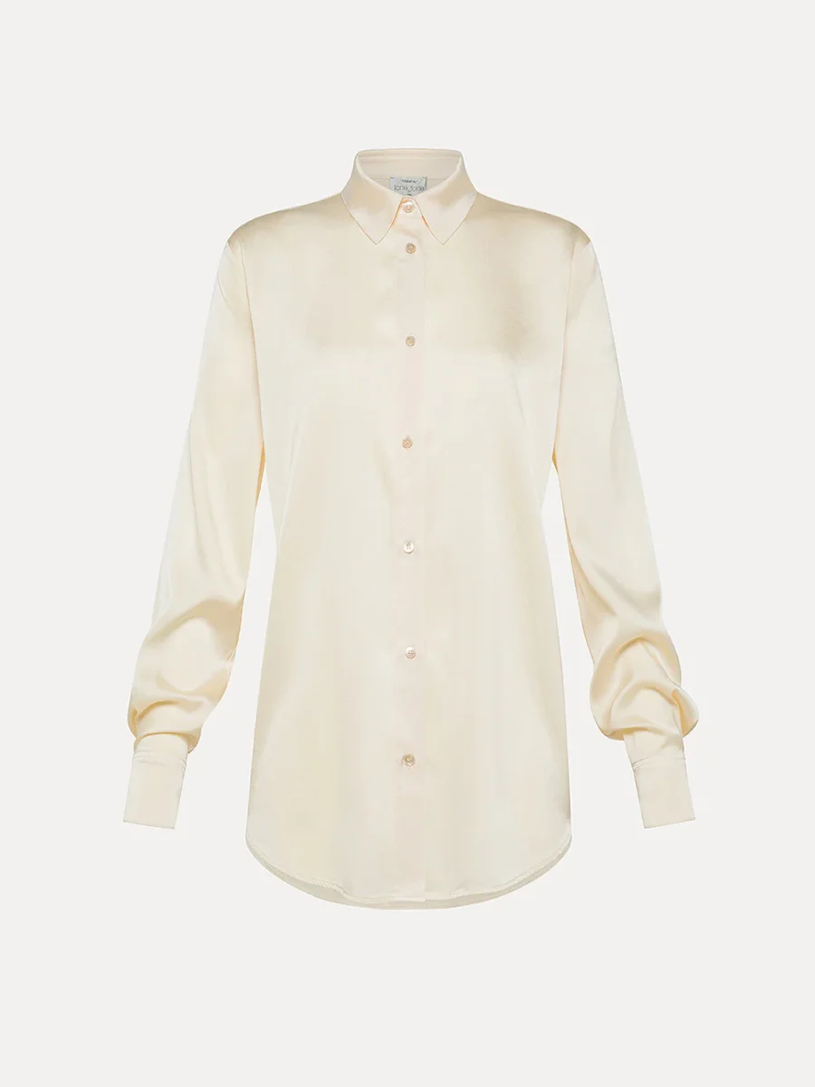 CHEMISE EN SATIN CRÈME – Image 2