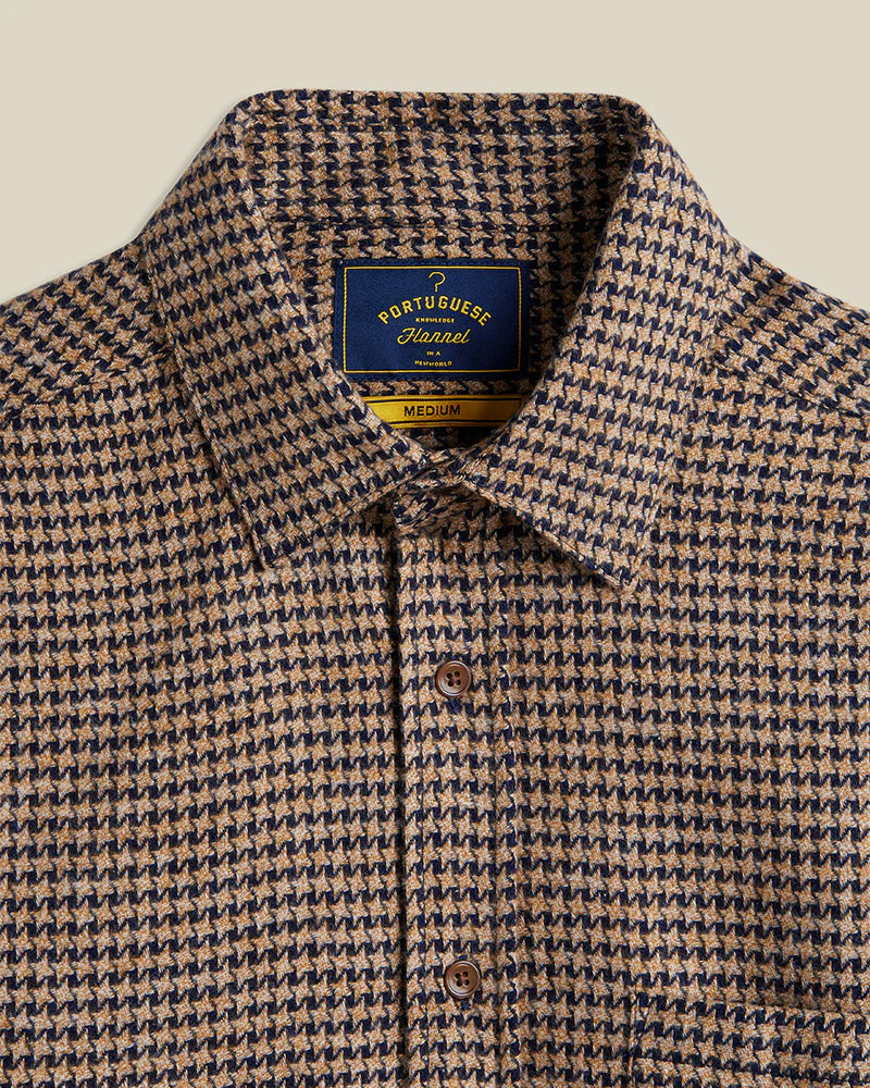 PORTUGUESE FLANNEL - Abstract Pied Poule Navy – Image 3