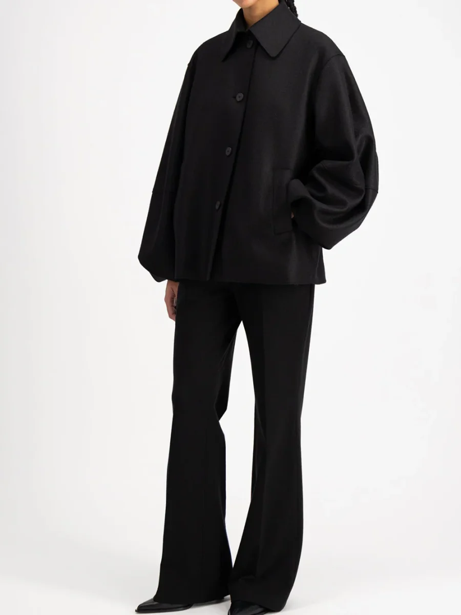 MANTEAU MANCHES BOUFFANTES ANTHRACITE – Image 5