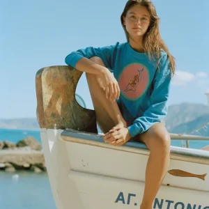 G.KERO - Sweat-Shirt Crop Dolphin Love