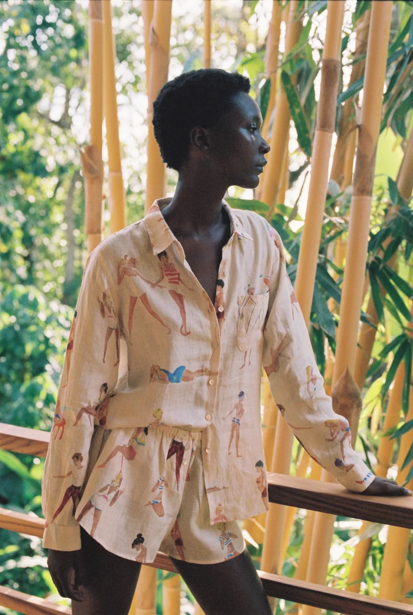 G.KERO - SHORT POUR FEMME EN LIN PLAGE – Image 3