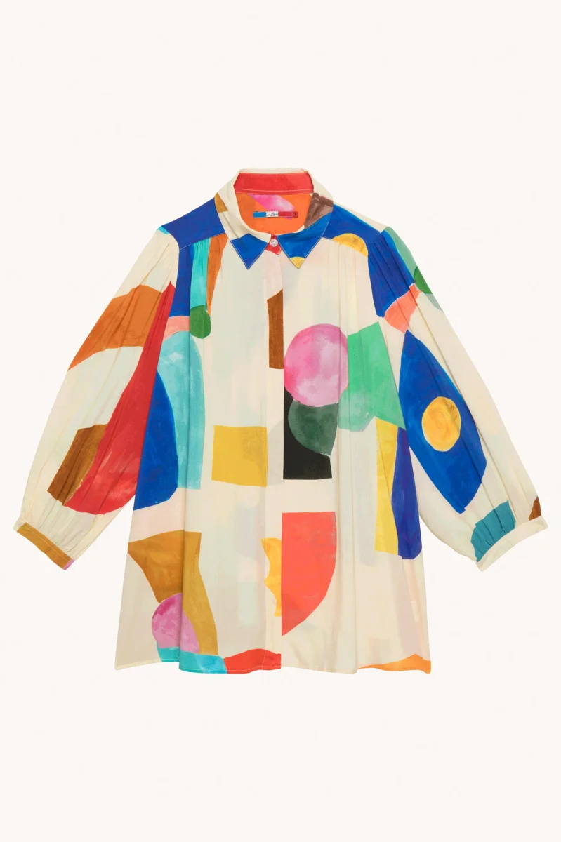 G.KERO - BLOUSE SPEECH POUR FEMME CREAMY ET MULTICOLORE