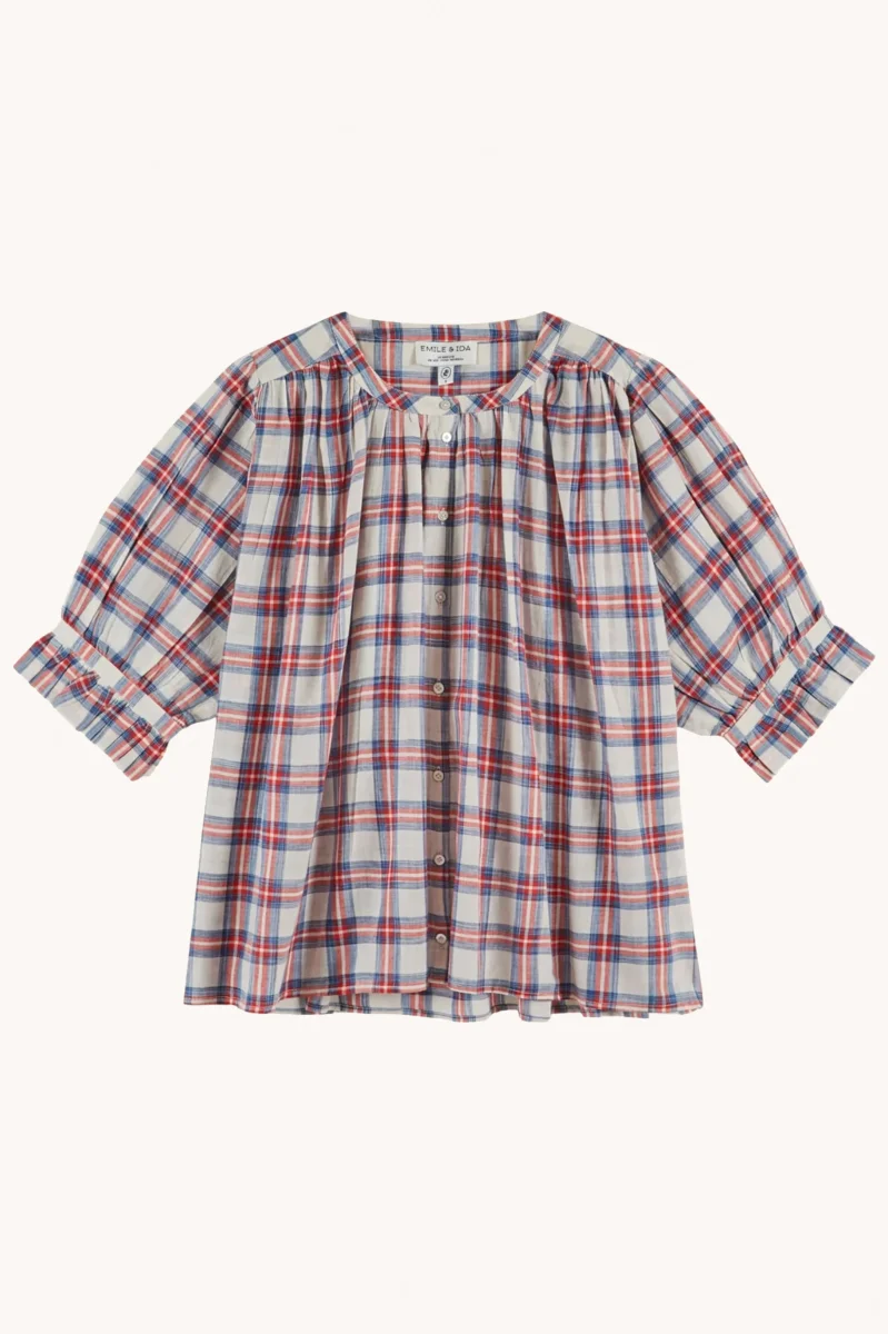 EMILE ET IDA - BLOUSE KHADI À CARREAUX