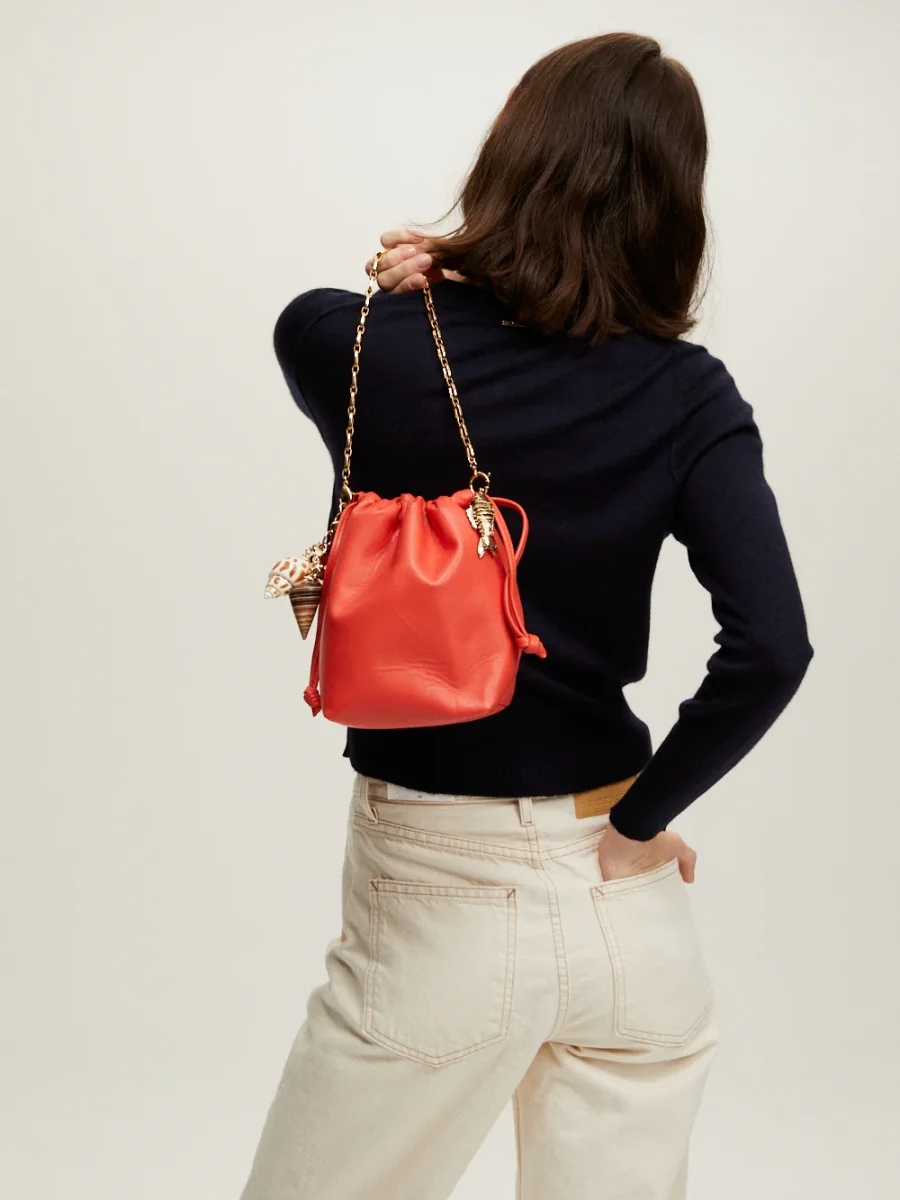SAC INAYA CUIR CORAIL – Image 5