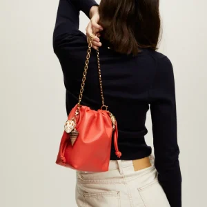 SAC INAYA CUIR CORAIL