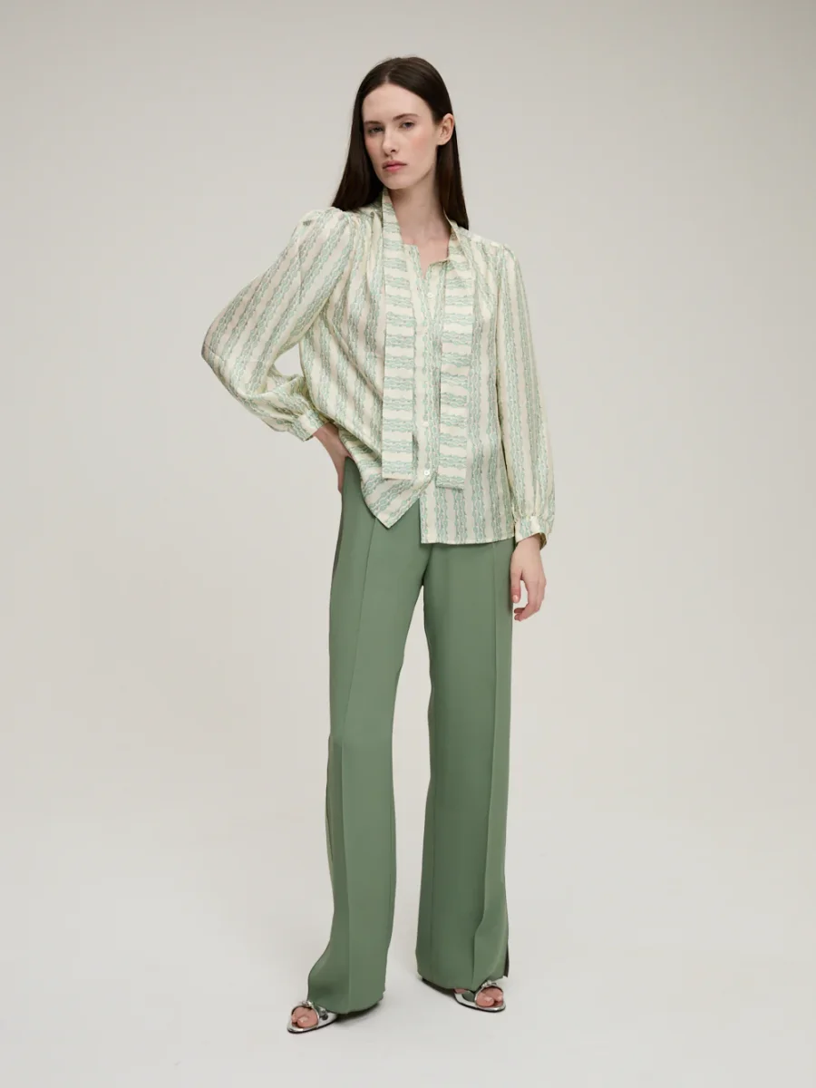 CHEMISE FRANÇOISE CLÉ RAYÉ AMANDE – Image 4