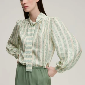 CHEMISE FRANÇOISE CLÉ RAYÉ AMANDE