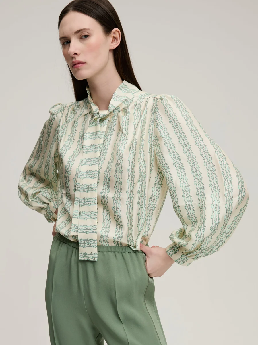 CHEMISE FRANÇOISE CLÉ RAYÉ AMANDE – Image 2