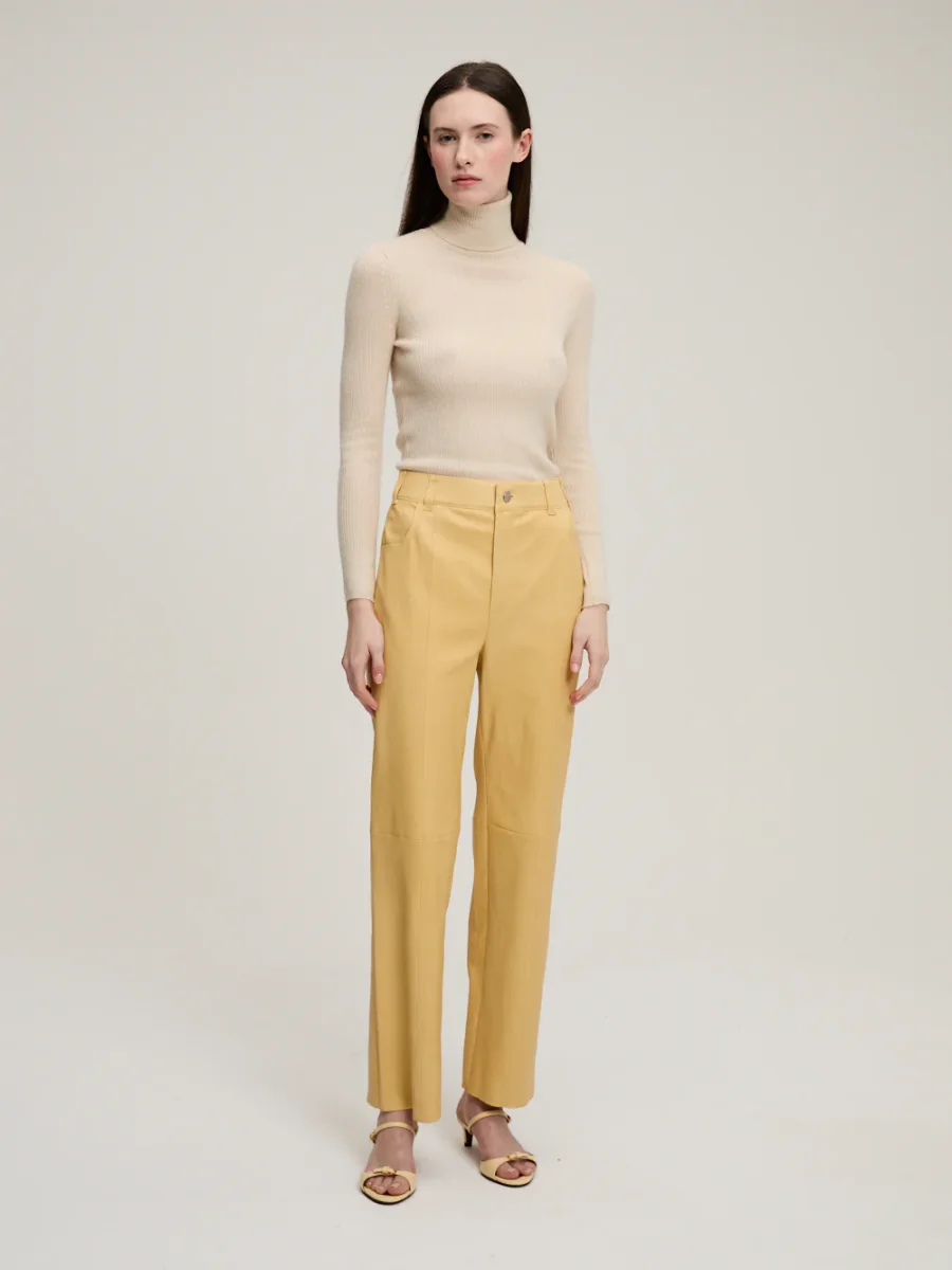 PANTALON BENNY AGNEAU PLONGE BUTTER – Image 2