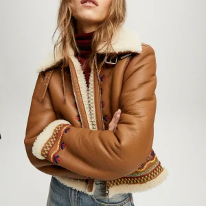 VESTE MAVERICK COURTE COGNAC