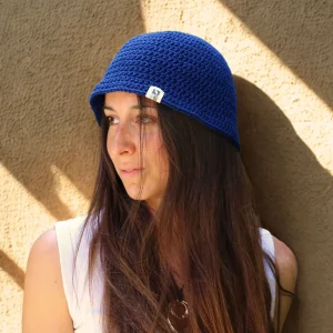 Navy Crochet Bucket Hat