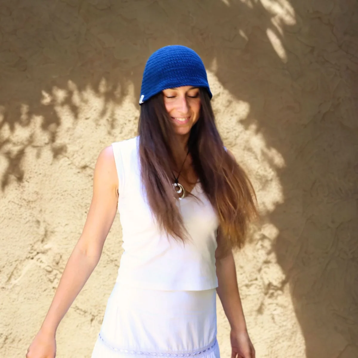 Navy Crochet Bucket Hat – Image 6