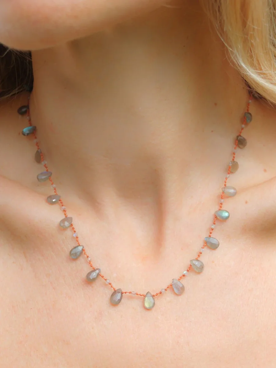 COLLIER ODIN DROPS & BEADS LABRADORITE – Image 4