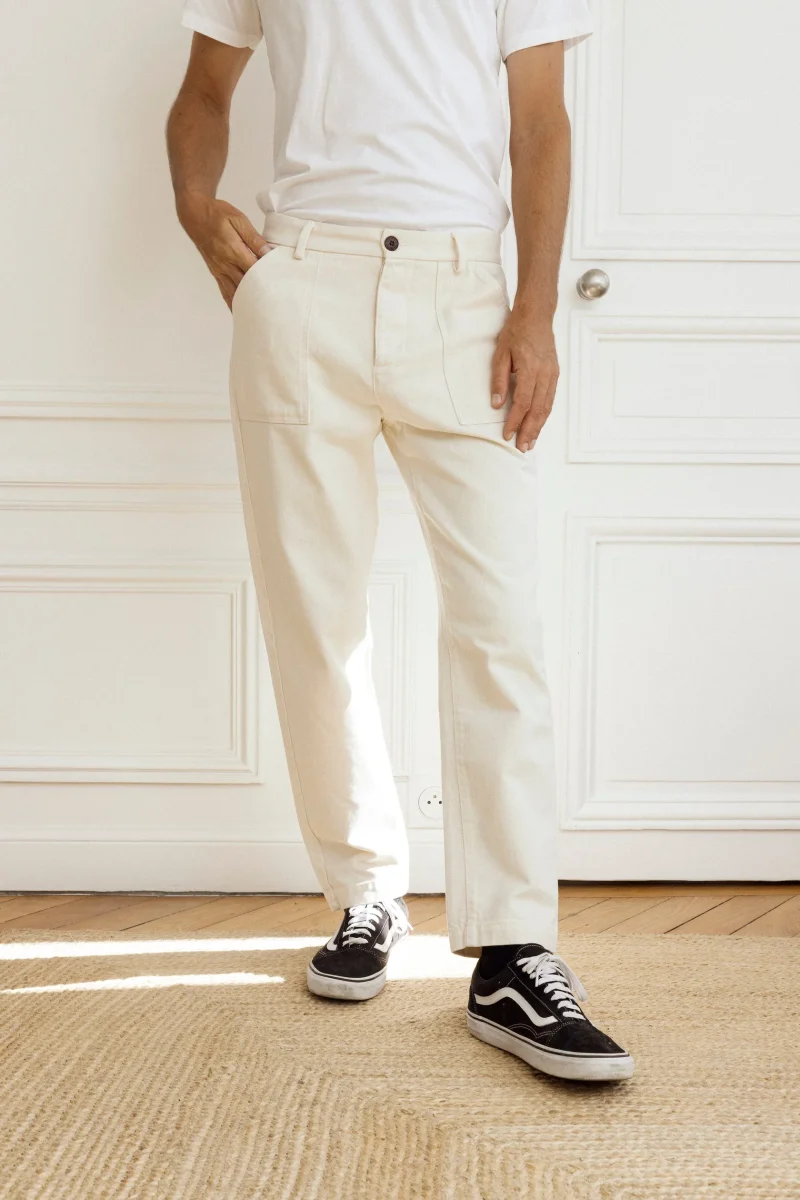 CUISSE DE GRENOUILLE - Pantalon Fatigue Écru – Image 5