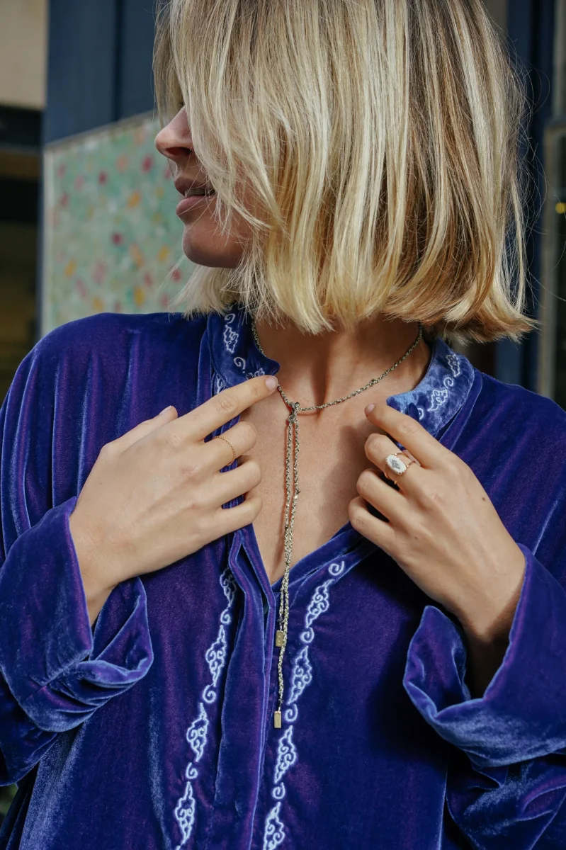 L'ÎLE BLEUE - Blouse Catherine Blue Purple – Image 3