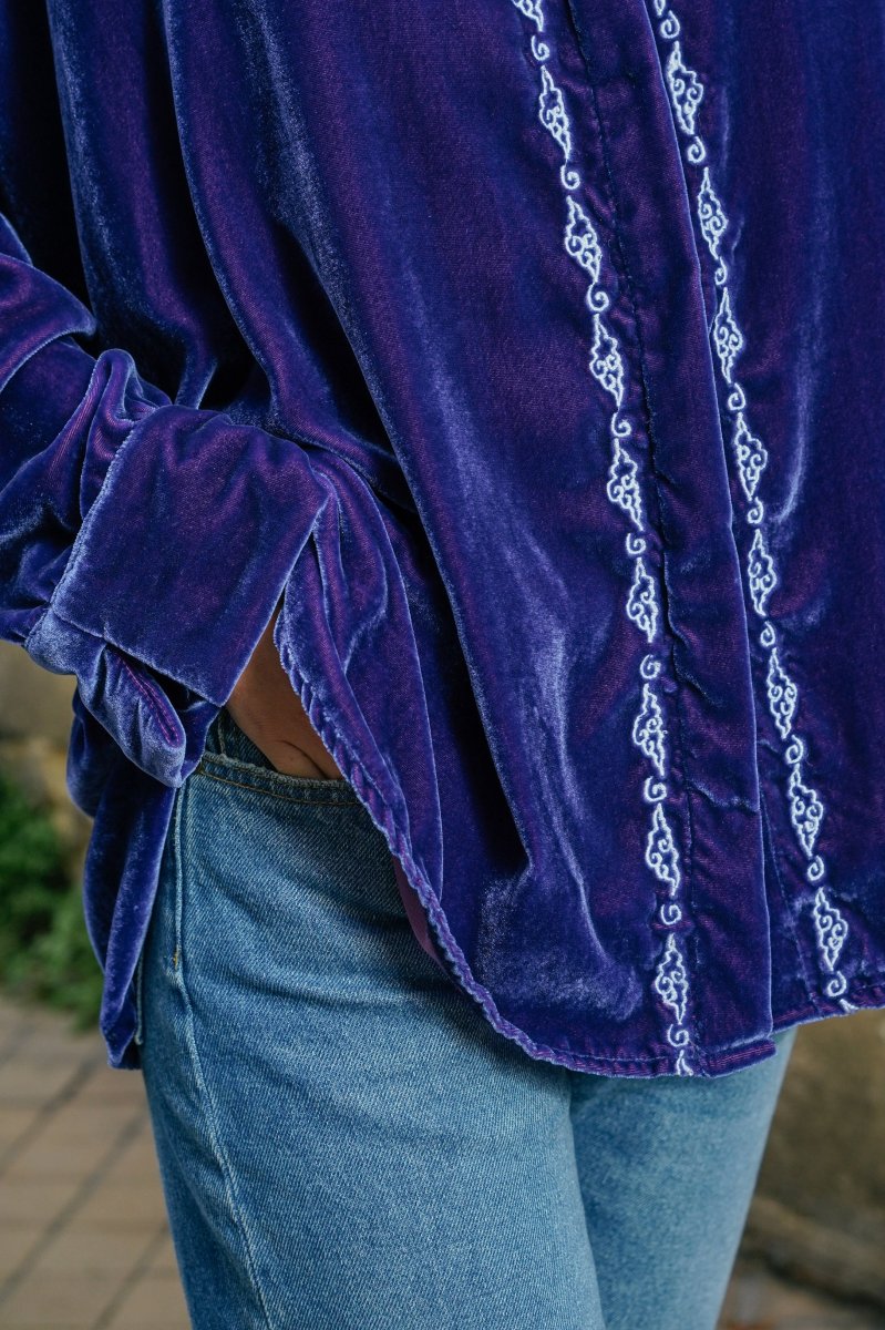 L'ÎLE BLEUE - Blouse Catherine Blue Purple – Image 7