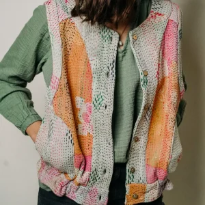 L'ÎLE BLEUE - Gilet Kantha