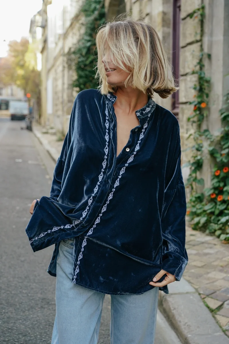 L'ÎLE BLEUE - Blouse Catherine Medium Blue – Image 4