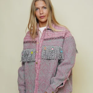 L'ÎLE BLEUE - Veste Kantha - Franges