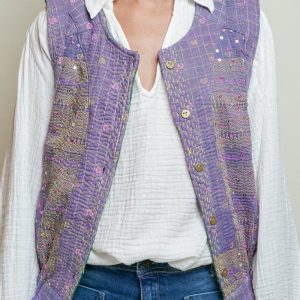 L'ÎLE BLEUE - Gilet Kantha - Sequins