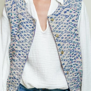 L'ÎLE BLEUE - Gilet Kantha - Sequins