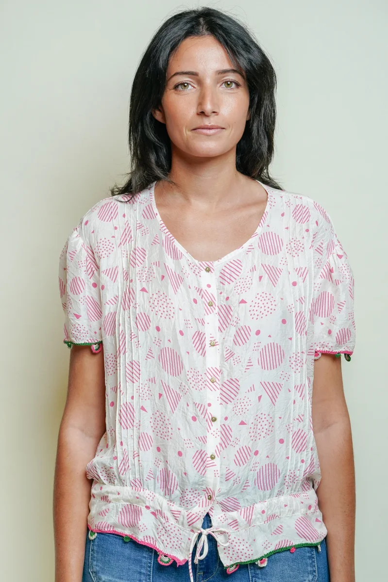 L'ÎLE BLEUE - Blouse Nino Pink/White – Image 2