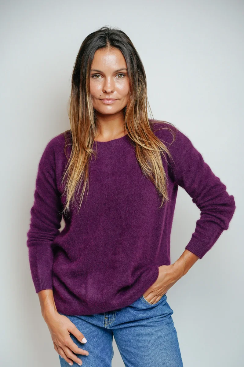 ESTHÈME - Col Rond Raccoon Prune