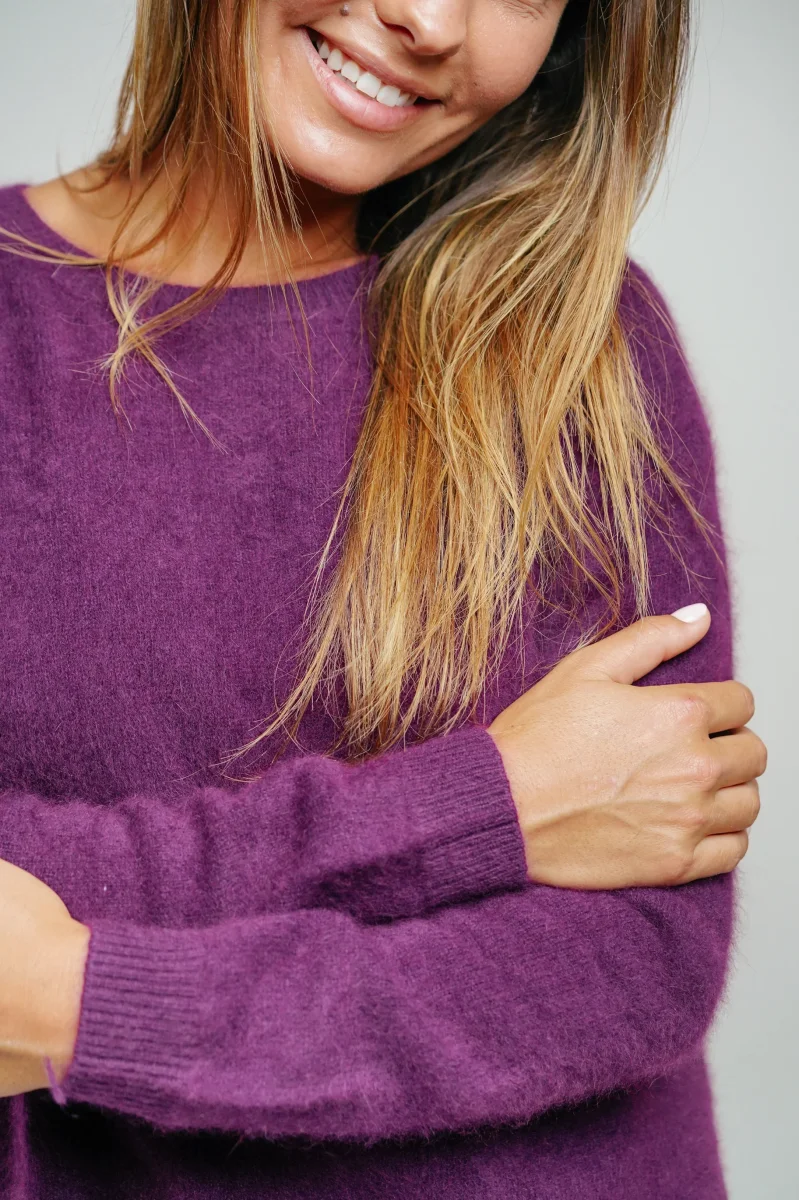 ESTHÈME - Col Rond Raccoon Prune – Image 3