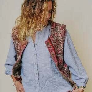L'ÎLE BLEUE - Gilet Kantha
