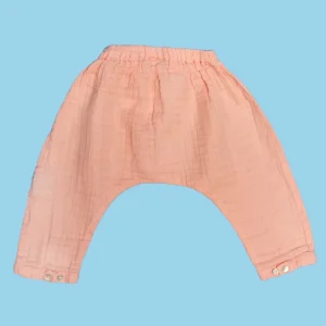L'ÎLE BLEUE - Pantalon Gaze de Coton Rose