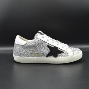 Golden Goose superstar paillette argent/blanc - T36