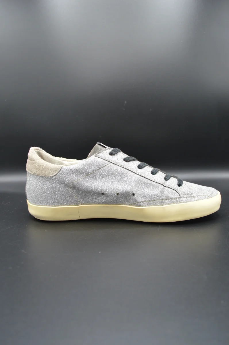 Golden Goose superstar paillettes argent/blanc/beige - T38 – Image 5