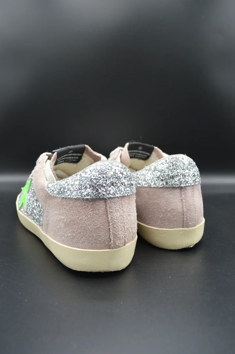 Golden Goose Superstar paillettes argent/vert/gris - T38 – Image 8