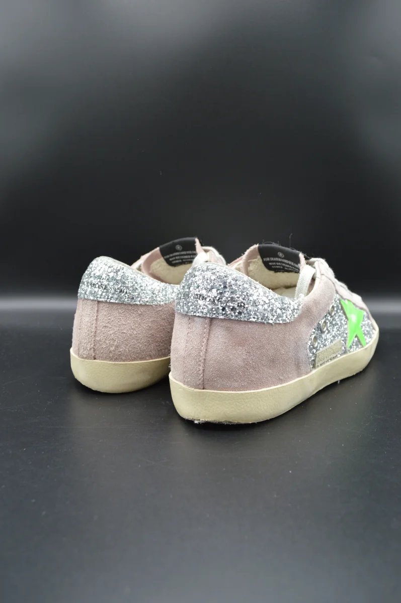 Golden Goose Superstar paillettes argent/vert/gris - T38 – Image 9