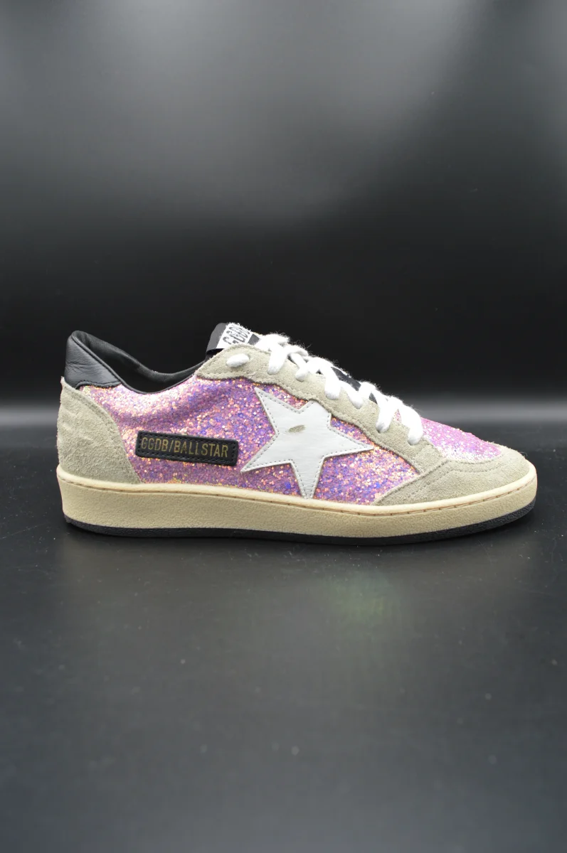 Golden Goose ballstar gris/paillettes rose/blanc - T36