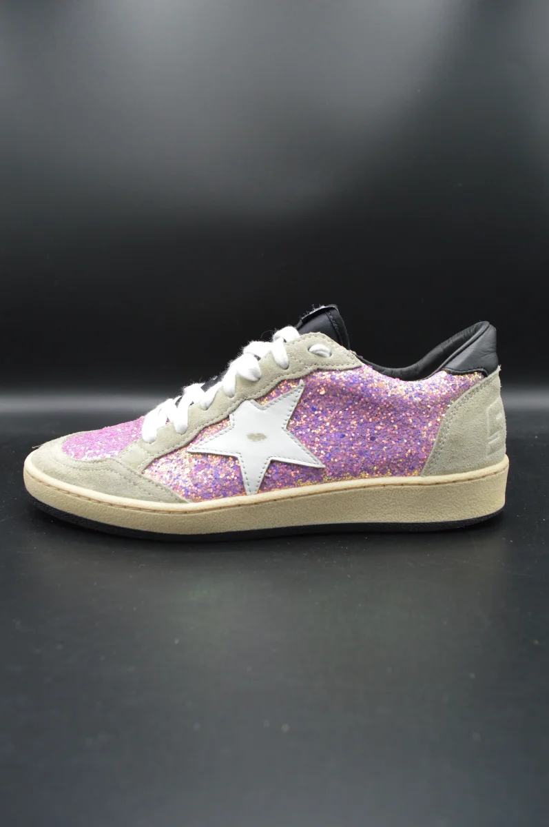 Golden Goose ballstar gris/paillettes rose/blanc - T36 – Image 4