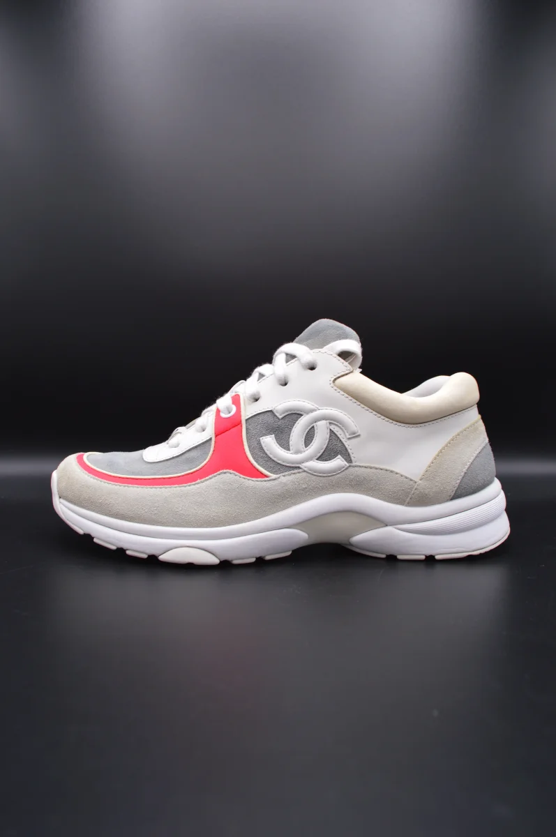 Chanel sneakers blanc/gris/rose - T38 – Image 4