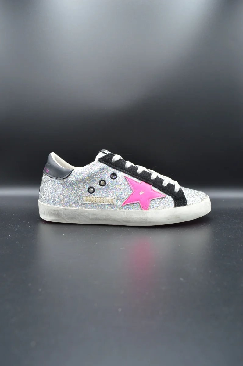 Golden Goose superstar paillettes argent/rose/noir - T36 – Image 2