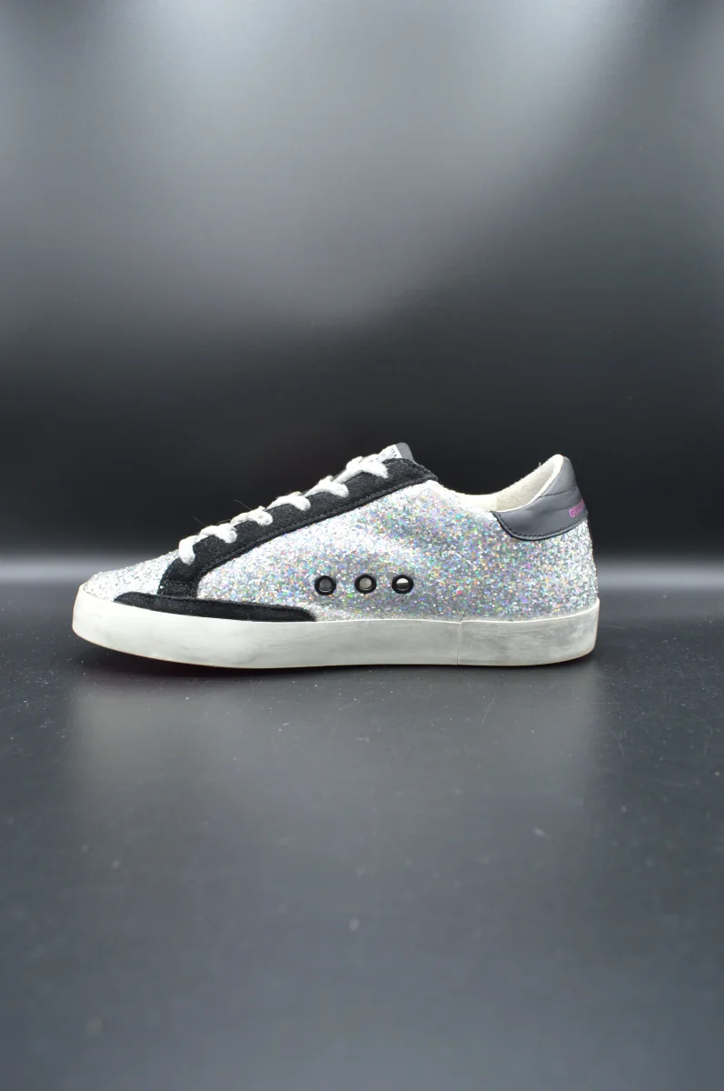 Golden Goose superstar paillettes argent/rose/noir - T36 – Image 3