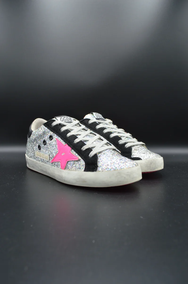 Golden Goose superstar paillettes argent/rose/noir - T36 – Image 6